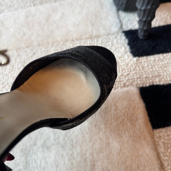 Chanel Sequin Platform Pumps with Ridged Heels - Picture 3 of 7